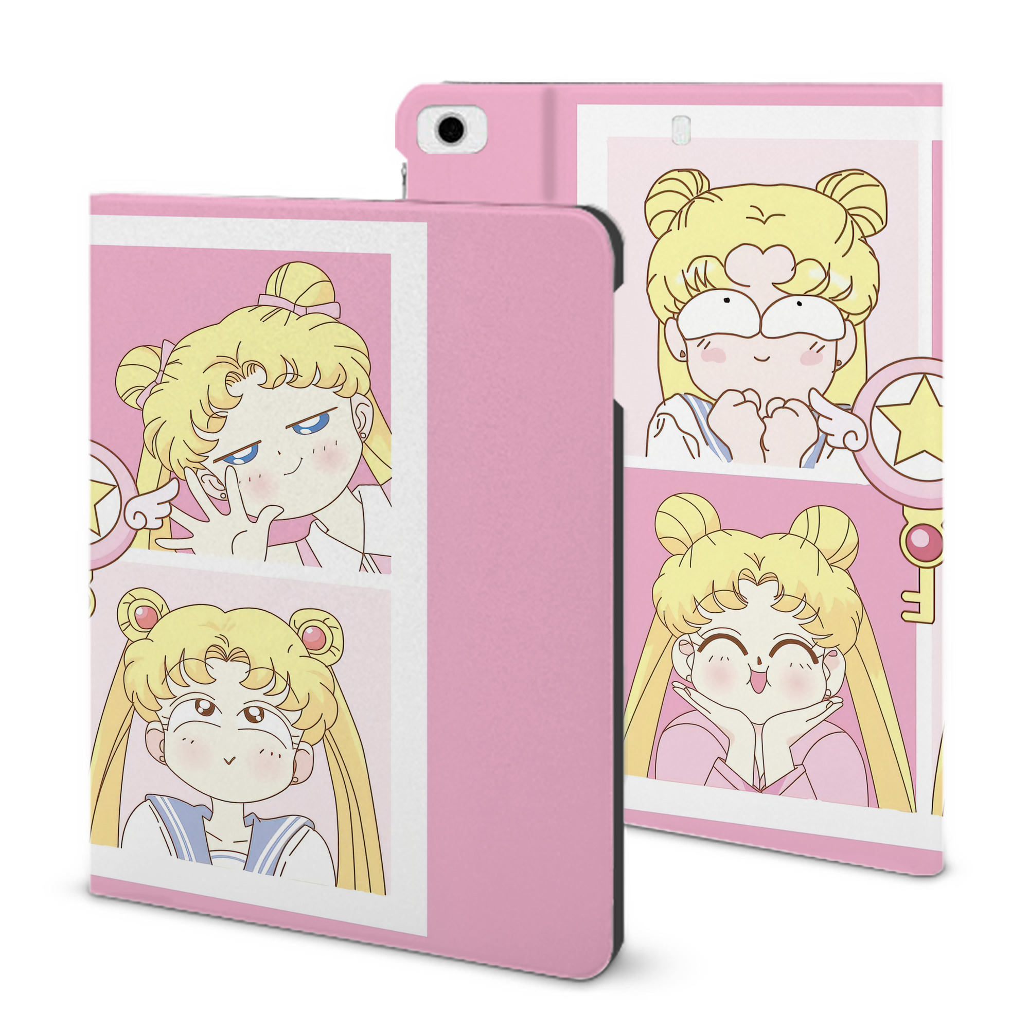 （画像用） 美少女戦士セーラームーン Sailor Moon IPad ケース ブック型 PUレザー TPU 耐衝撃 軽量 薄型 ペン収納なし 全面保護 IPad 各モデル対応